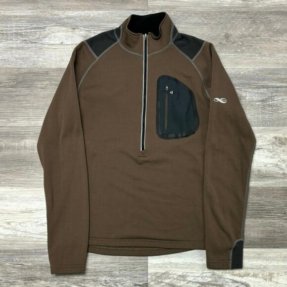 Rei Co Op Power Stretch Half Zip Polartec Men M Long Sleeve Fleece Lined Sweater - Picture 1 of 9